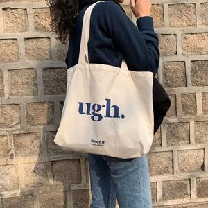ugh Tote Handbag Shoulder Bag Canvas Linen